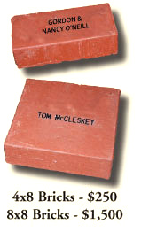 4x8 Bricks - $250; 8x8 Bricks - $1,500